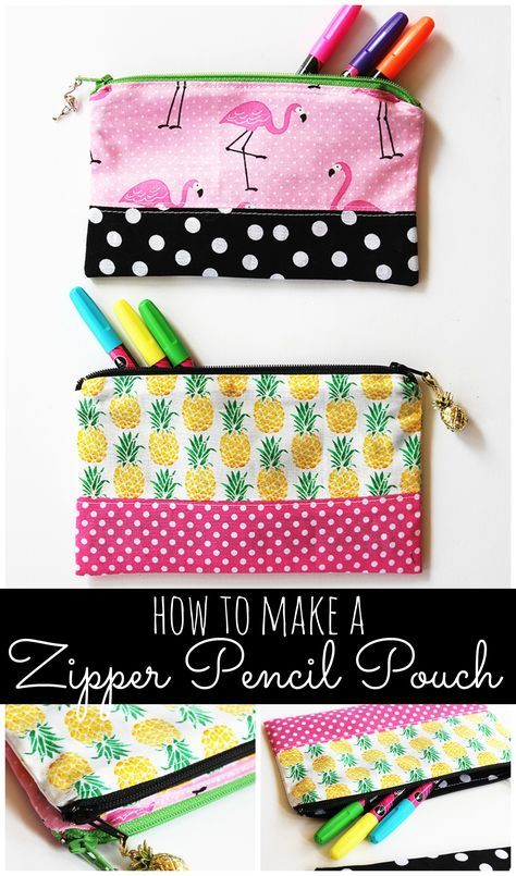 Pouch Without Zipper, Diy Pencil Pouch, Pencil Pouch Diy, Pencil Pouches, Diy Pencil Case, Diy Sewing Tutorials, Diy Pencil, Pouch Diy, Pouch Sewing