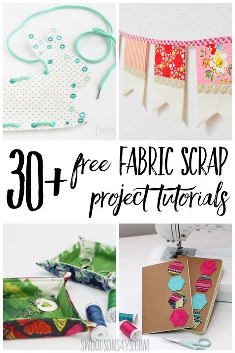 Overwhelmed by fabric scraps? Put them to good use! Check out this list of over 30 cute, useful sewing projects that use up fabric scraps. Free tutorials to sew with small pieces of fabric and make something fresh and fun! #sewing #quilting #fabric Useful Sewing Projects, Fabric Scrap Projects, Scrap Projects, Beginner Sewing Patterns, Scrap Fabric Projects, Beginner Sewing Projects Easy, Leftover Fabric, Headband Pattern, Sewing Projects For Beginners