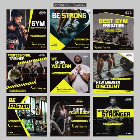 Fitness Social Media Post, Fitness Social Media, Logo Banner, Modern Business Cards Design, Graphisches Design, Desain Editorial, Social Design, 광고 디자인, Shop Logo Design