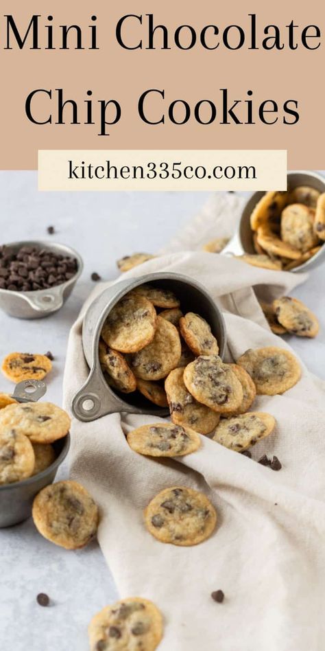 Bite Size Chocolate Chip Cookies, Mini Cookie Recipe, Crumble Cookie Recipe, Classic Chocolate Chip Cookies, Crumble Cookie, Crispy Chocolate Chip Cookies, Protein Cookie Dough, Mini Chocolate Chip Cookies, Protein Cookie