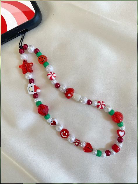 Christmas Jewelry Diy - Snuggle up to Amazon.com - You will buy everything you need there. Click to visit now! Christmas Bead Necklace, Christmas Jewelry Diy, Diy Kandi Bracelets, Homemade Bracelets, Holly Jolly Christmas, Bead Charms Diy, Diy Bracelet Designs, Phone Charms, Beads Bracelet Design