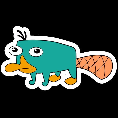 Phineas and Ferb Perry the Platypus Sticker. Perry the Platypus, in narrow circles known as Agent P, is a secret agent and also a favorite pet.. #cartoon #Phineasand Ferb #Perrythe Platypus #Perry #AgentP Perry The Platypus Plumber, Perry The Platypus Sketch, Perry The Platypus Painting, Phineas And Ferb Perry The Platypus, Phineas And Ferb Drawings, Perry The Platypus Drawing, Cartoon Platypus, Platypus Perry, Platypus Drawing