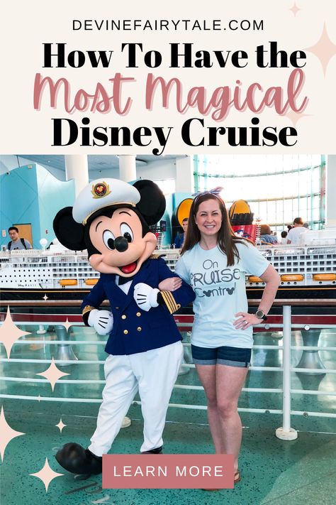 Photo of Shannon Devine with Mickey in his captain's sailor outfit on a Disney Cruise ship How to Have the Most Magical Disney Cruise from devinefairytale.com Disney Cruise Announcement To Kids, Disney Dream Cruise Tips, Disney Cruise Ideas, Disney Cruise Aesthetic, Disney Cruise Pirate Night, Disney Magic Cruise Ship, Disney Dream Cruise Ship, Disney Cruise Family, Disney Magic Cruise