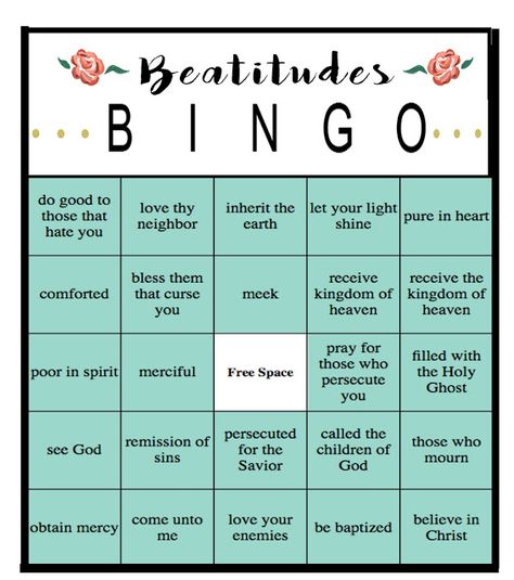 Printable Beatitude Bingo! - pacepaintings.blogspot.com/2016/09/free-printable-beatitude-bingo.html - September 2016 Beatitudes Game, Beattitudes Free Printable, Beattitudes Lesson, Beattitudes Craft For Kids, Beatitudes For Kids Free Printable, Beattitudes For Kids, Beatitudes For Kids, Religion Activities, Bingo For Kids