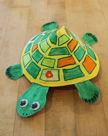 Turtle Craft made from ordinary household things and you can also put a gift inside the shell. Cute! Tortoise Crafts For Kids, Tortoise Craft, Turtle Craft, Kindergarten Craft, Turtle Crafts, Frog Crafts, Easy Art Projects, Ocean Crafts, Animal Habitats