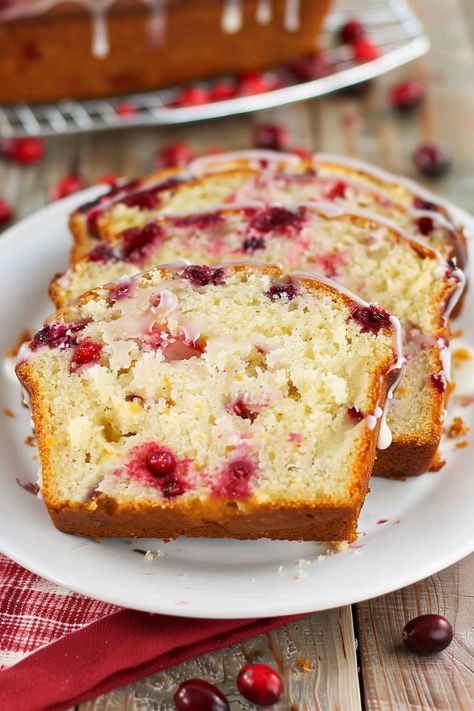 Cranberry Lemon Loaf, Cranberry Glaze Recipe, Christmas Cranberry Loaf, Lemon Cranberry Loaf, Recipe With Fresh Cranberries, Orange Loaf Recipe, Cranberry Orange Loaf, Orange Cranberry Loaf, Cranberry Loaf