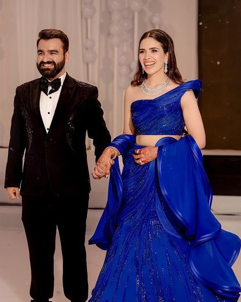 Gaurav Gupta (@gauravguptaofficial) • Instagram photos and videos Electric Blue Lehenga, Gaurav Gupta Lehenga, Gaurav Gupta, Golden Dress, Blue Lehenga, Indian Wedding Outfits, Mermaid Gown, Wedding Outfits, Blue Waves