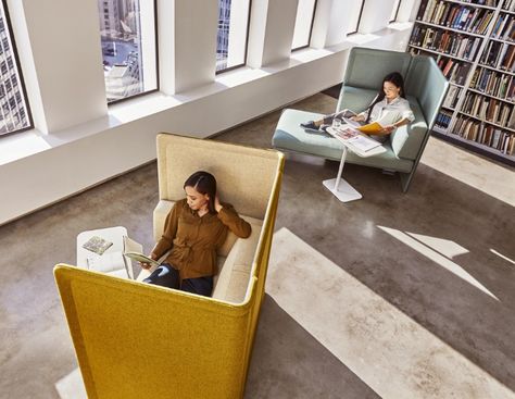 The New Power of Privacy - Steelcase Library Seating, Rest And Recharge, Individual Space, Time To Rest, Space Room, Diet Exercise, Sliding Door Hardware, Free Coffee, Soft Seating