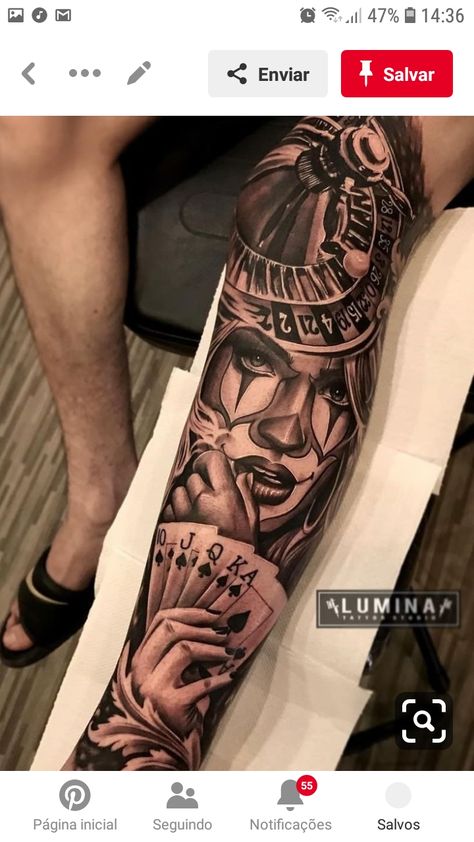 Mexican Skull Tattoos, Poker Tattoo, Casino Tattoo, Chicanas Tattoo, Half Sleeve Tattoos Forearm, Full Leg Tattoos, Chicano Style Tattoo, Men Tattoos Arm Sleeve, Chicano Art Tattoos