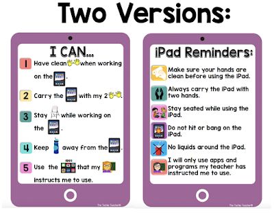 Ipad Rules In The Classroom, Kindergarten Rules, Champs Classroom Management, Dance Classroom, Ipad Rules, Kindergarten Technology, Kindergarten Classroom Setup, Student Posters, Techie Teacher