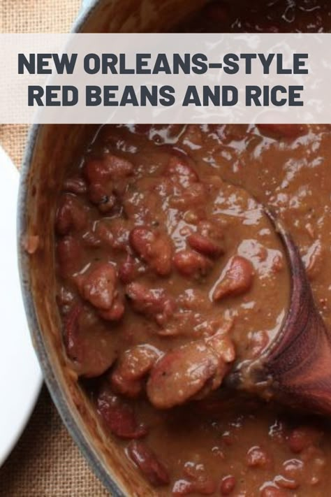 Red Bean And Rice Recipe, Red Beans And Rice Recipe, Red Beans N Rice Recipe, New Orleans Recipes, Cajun Dishes, Red Beans And Rice, Southern Recipes Soul Food, New Orleans Style, Meat And Vegetables