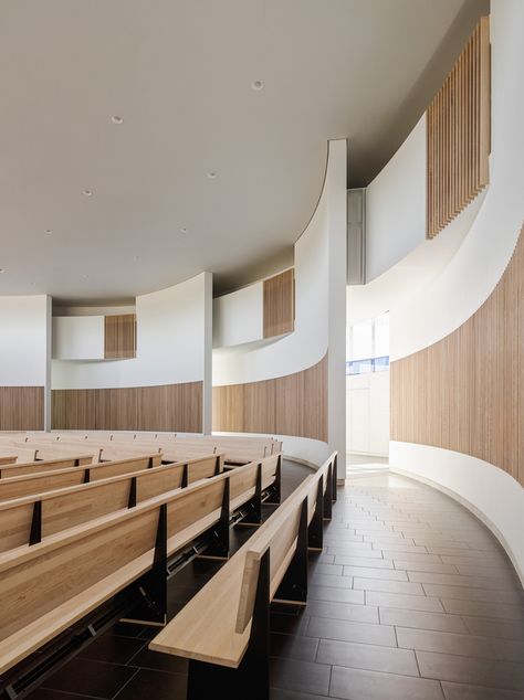 School Chapel, Auditorium Design, School Hall, Modern Church, School Interior, Conference Hall, Lectures Hall, Theatre Design, Church Architecture