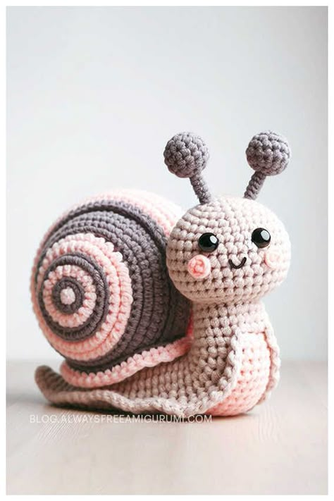 Amigurumi Snail Free Pattern Amigurumi Snail Free Pattern, Snail Amigurumi Free Pattern, Crochet Snail Pattern Free, Snail Crochet Pattern Free, Crochet Snail Pattern, Crochet Stuffy, Amigurumi Snail, Snail Pattern, Crochet Snail