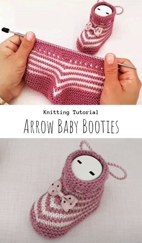 Knit Arrow Baby Booties Baby Bootees, Baby Booties Free Pattern, Knit Baby Shoes, Crochet Baby Booties Pattern, Baby Booties Knitting Pattern, Baby Booties Pattern, Knit Baby Booties, Baby Cardigan Knitting Pattern