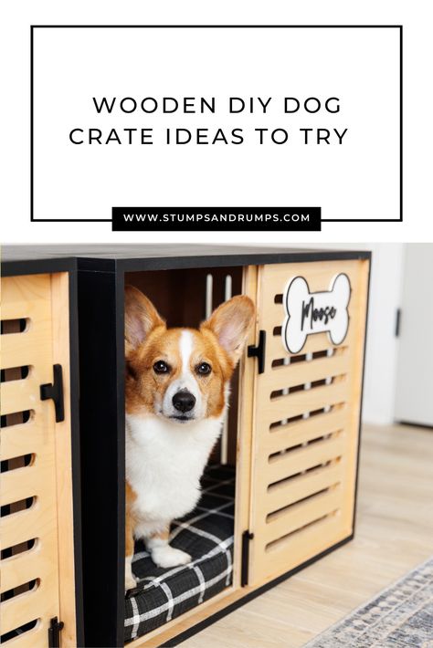 Diy Furniture Dog Crate, Ikea Dog, Dog Crate Ideas, Custom Dog Crate, Custom Dog Beds, Diy Dog Crate, Wooden Dog Crate, Dog Crate Bed, Owning A Dog