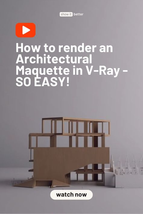 How to render an Architectural Maquette in V-Ray - SO EASY! #maquette #architecturerepresentation #tutorial #render #showitbetter #vray Architectural Maquette, Architectural Render, How To Render, Vray Render, 1 Month, Free Trial, Software, Thing 1, Portfolio