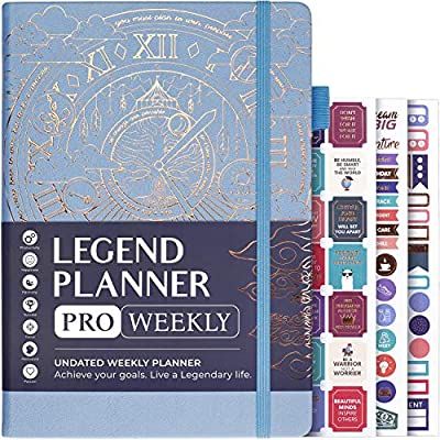 Amazon.com : Legend Planner PRO - Deluxe Weekly & Monthly Life Planner to Increase Productivity and Hit Your Goals. Time Management Organizer Notebook - Undated - 7 x 10" Hardcover + Stickers - Hot Pink : Office Products Legend Planner, Planners For Men, Organizer Notebook, Colorful Planner, Undated Weekly Planner, Task To Do, Notebook Organization, Agenda Planner, How To Stop Procrastinating