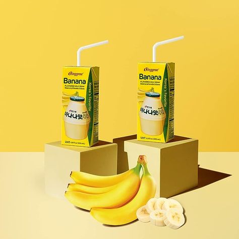 Popular Korean Banana Flavored Milk! Yum! Linked the page for you to try it Banana Flavored Milk, Banana Juice, Banana Milk, Juice Concentrate, Flavored Milk, Flavored Drinks, Banana Flavored, Creamy Texture, Texture Packs