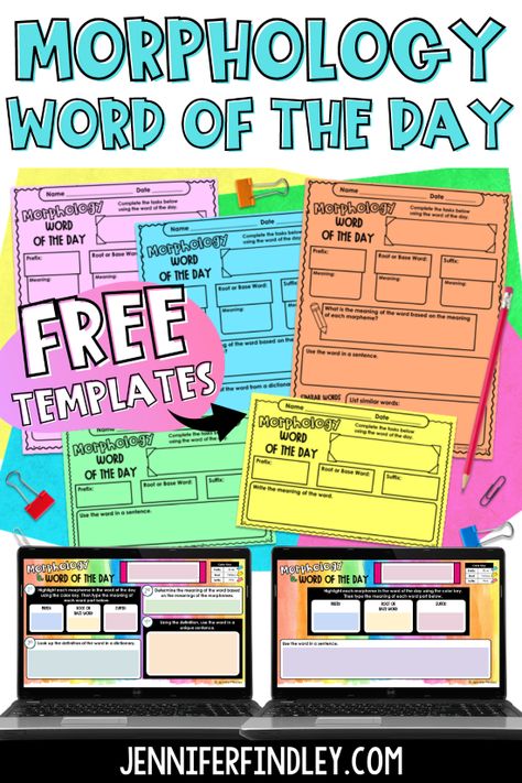 Free Vocabulary Printables, Orthography Activities, Orton Gillingham Activities Free 3rd Grade, Ckla 5th Grade, Morpheme Magic, Word Of The Week Ideas, Word Of The Day Activities, Free Ela Posters, 5th Grade Ela Activities