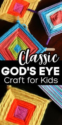 Crafts From The 1970's, How To Make A Gods Eye, How To Make Gods Eyes, Eye Of God Craft, Retro Craft Ideas, Retro Crafts For Kids, Gods Eye Craft How To Make, Crafts With Hands, Kids Yarn Crafts