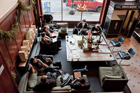 Ace Hotel Lobby Hotel Lobby Bar, Eclectic Seating, Ace Hotel Portland, Ace Hotel New York, Hotel Lobby Lounge, Business Office Decor, Lobby Hotel, Lobby Ideas, Hotel Lobby Design