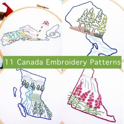 Canada Embroidery, Embroidery Stitches Tutorial, Newfoundland And Labrador, Hand Embroidery Pattern, New Brunswick, Embroidery Ideas, Hand Embroidery Patterns, Diy Embroidery, Newfoundland