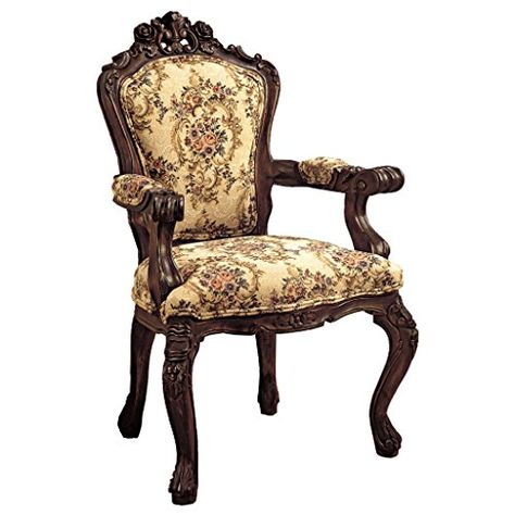 Design Toscano Rocaille Carved Victorian Armchair, 41 Inch, Mahogany, Cherry Victorian Style Furniture, Victorian Armchair, House In England, Victorian Chair, Propane Fire Pit Table, Outdoor Dining Sets, Reupholster Furniture, Outdoor Lounge Chairs, Best Outdoor Furniture