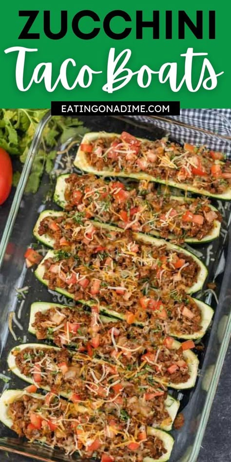 Paleo Stuffed Zucchini Boats, Zucchini Boat Tacos, Taco Tuesday Healthy, Optavia Zucchini Boats, Keto Zucchini Boat Recipes, Zucchini Taco Bowl, Sloppy Joe Zucchini Boats, Easy Skinnytaste Recipes, Easy Zucchini Boats