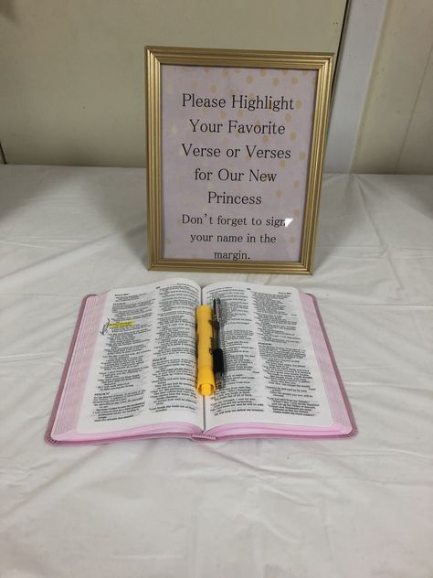 Baby Shower Kids Table Ideas, Baby Shower Bible Guest Book, Christian Gender Reveal, Bible Themed Baby Shower Ideas, Baby Dedication Decorations, Sentimental Baby Shower Activities, Bible Baby Shower Ideas, Feb Baby Shower Themes, Biblical Baby Shower Themes