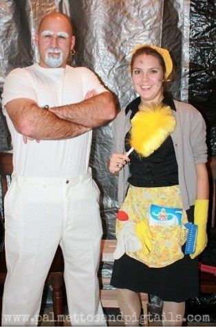 Diy Halloween Couples, Custome Ideas, Meme Costume, Halloween Costumes Diy Couples, Funny Couple Costumes, Diy Couples Costumes, Easy Diy Costumes, Mr Clean, Halloween Coustumes