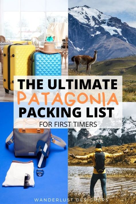 Patagonia packing list | a complete packing list for Patagonia with the items you should definitely have in your suitcase for the trip. Explore what to wear to Patagonia, what to pack for Patagonia and what to bring for hiking in Patagonia, as well as just exploring. | #patagonia #torresdelpaine #losglaciares #chile #argentina #packinglist | packing for Patagonia | packing list Patagonia | packing for Patagonia summer Patagonia Hiking Outfit, Patagonia Summer, Patagonia Travel, Backpacking Essentials, Visit Argentina, Patagonia Outfit, Patagonia Chile, Hiking Pack, Patagonia Argentina