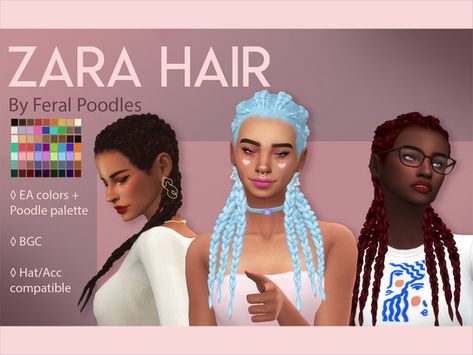 Ts4 Maxis Match Cc, Hair Ts4, Boxer Braids, Sims 4 Cc Hair, Pelo Sims, Female Sims, Sims 4 Game Mods, Sims Four, Sims Hair