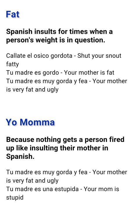 Spanish curse words Spanish Curse Words, Spanish Swear Words, Spanish Quotes With Translation, Conversational Spanish, Spanish Help, Spanish Expressions, Spanish Slang, Bilingual Activities, Useful Spanish Phrases