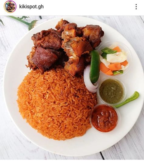 Local Foods In Ghana, Ghana Foods, Nigeria Food, Ghana Food, Ghanaian Food, African Recipes Nigerian Food, Plain Rice, Africa Food, Healthy Food Inspiration