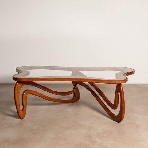 Curved 'Agua' coffee table by Giuseppe Scapinelli | #150521 Marsh House, Atomic Decor, Formica Laminate, Mcm Furniture, High Back Chairs, Mid Century Modern Furniture, Center Table, Design Furniture, Danish Design