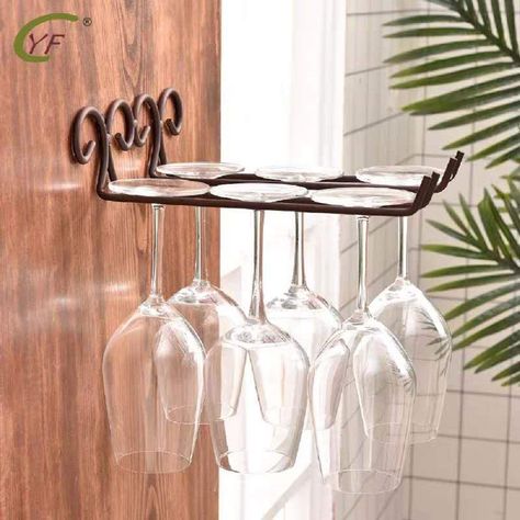 Wine Glass Hanger, Wine Bottle Storage, Shelf Hanger, Stemware Rack, Cabinet Bar, Pot Rack Hanging, Metal Wine Rack, Bar Shelf, Wall Mounted Wine Rack