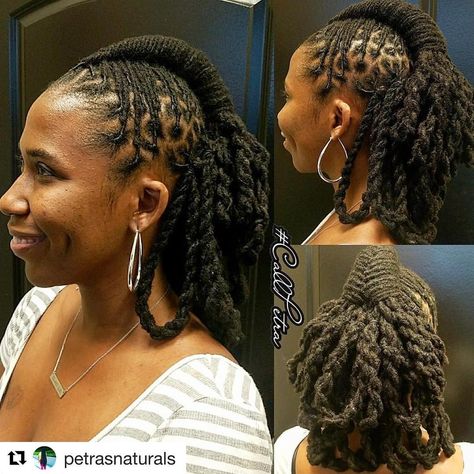 @petrasnaturals 👌🏾👌🏾 Be Extraordinary 💕💕💕 #lochawk #mohawk #locs #locstyles #atlanta #atllocs #atlloctician #dreads  #mariettalocs… Mohawk Loc Styles, Mohawk Locs, Long Loc Styles, Dreads Short Hair, Dreads Styles For Women, Loc Updo, Dread Hairstyles For Men, Cornrow Hairstyles For Men, Sisterlocks Styles