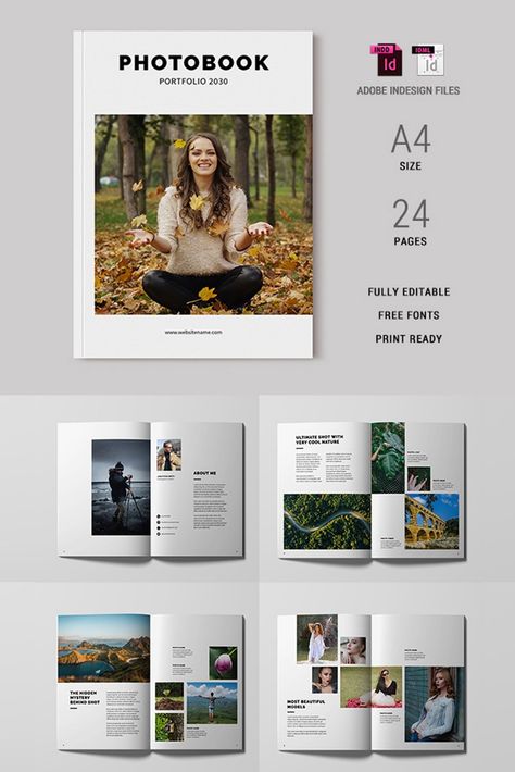 Photobook Magazine Template Indesign Photobook Template, Ad Template, Print Fonts, Video Template, Magazine Template, Photo Book, Most Beautiful, Photoshop, Magazine