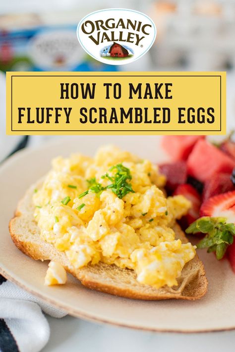 Anyone can make scrambled eggs but not everyone can make fluffy, moist and tasty scrambled eggs. Head to organicvalley.coop to get the secret to making the best scrambled eggs for your family! #fluffyscrambledeggs #scrambledeggs #breakfastideas #breakfastideashealthy #breakfast #backtoschool #organicvalley Organic Breakfast, Fluffy Scrambled Eggs, Organic Valley, Scrambled Eggs Recipe, Shrimp Recipes For Dinner, Eggs Recipe, Campfire Food, Breakfast Brunch Recipes, Breakfast Time