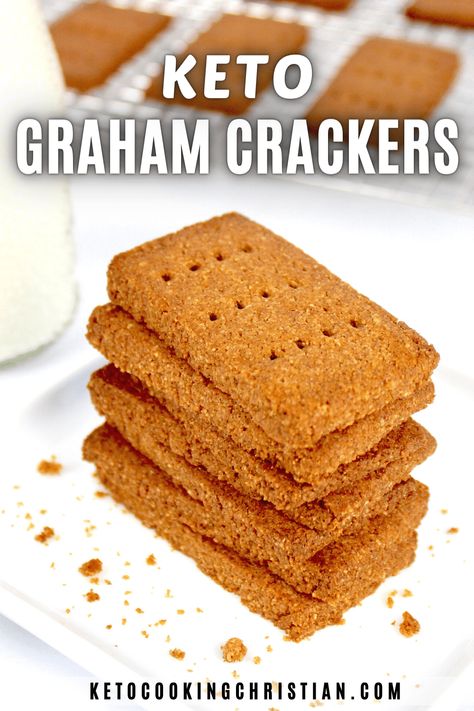 Keto Graham Crackers, Healthy Graham Crackers, Galletas Keto, Graham Cracker Recipes, Gluten Free Graham Crackers, Low Fat Low Carb, Low Carb Low Fat Recipes, Low Carb Low Sugar, Cracker Recipes