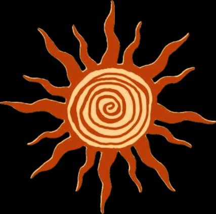 Spirals Aesthetic, Hippy Designs, Stars And Spirals, Sun Character, Spiral Sun, Sun Motif, Sun Graphic, Sun Aesthetic, Hippie Designs