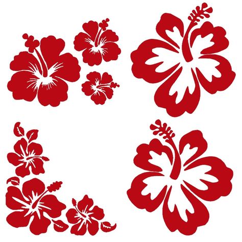 PRICES MAY VARY. 4 pack of high-quality Vinyl Decals, Made in the United States (SLC, UT to be exact) Approximate Size: Varies 3" x 3.5" to 3.5" x 3.5" (see pictures) Quantity: 1 of each style, 4 decals total. Detailed application instructions are included. Color: Red (looks great on almost any color background) The decal does not have a background color—disregard the color of the wax backing. Material: Clean High Quality Oracal 651 Vinyl with 6+ year outdoor rating, with pre-applied Medium-tack Flower Decals, Simple Tattoos For Guys, Hibiscus Red, Hawaiian Hibiscus, Personalized License Plates, Pretty Tattoos For Women, Body Base Drawing, Hawaiian Flowers, Zodiac Art