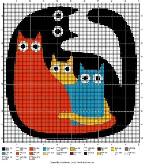 Crochet Alpha Pattern Free, Junji Ito Cross Stitch, Cat Tapestry Crochet Pattern, Cross Stitch Grid Patterns, Tapresty Crochet Alpha Patterns, Knit Tapestry Pattern, Crochet Tapestry Chart, Knitting Grid Patterns, Cat Tapestry Crochet