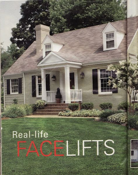 Our Cape Cod Needs a Covered Entry - this portico looks like it has the right prorportions Exterior Remodel Before And After, Cape Cod Exterior, Cape Cod House Exterior, Salford City, Exterior House Remodel, Porch Addition, Front Porch Design, Home Exterior Makeover, Cape Cod House