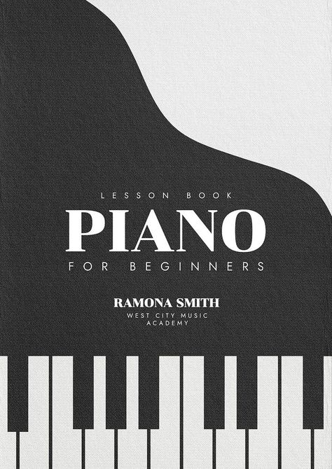 Music lesson book cover template | premium image by rawpixel.com / Punyapat Kloywong Piano Book Cover Design, Piano Book Cover, Music Book Cover Design Ideas, Music Book Cover Design, Analog Synthesizer, Book Cover Template, Black And Black, Music Lesson, Music Images