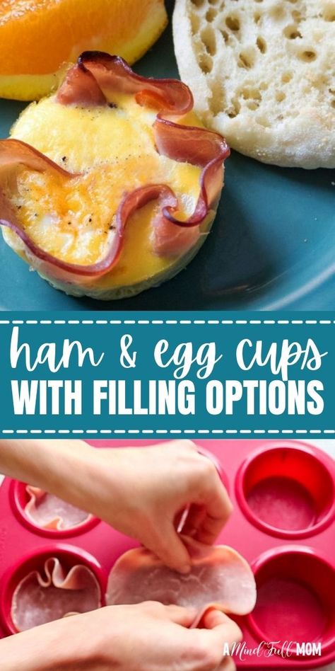 Egg Cups With Ham, Ham Muffin Cups, Deli Ham Breakfast Ideas, Ham And Egg Breakfast Cups, Baked Ham And Egg Cups, Ham And Egg Cups Muffin Tins, Breakfast Egg Cups Make Ahead, Ham Egg Cups Breakfast, Ham Cups With Eggs