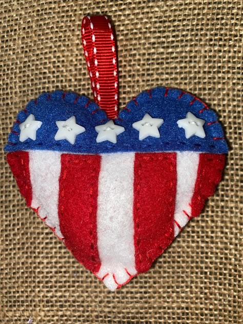 Excited to share the latest addition to my #etsy shop: American flag themed felt ornament https://etsy.me/3aOEk4z #red #independenceday #blue #heart #patriotic #bluefelt #white #americanflag #4thofjuly Patriotic Felt Ornaments, Patriotic Aesthetic, Summer Ornaments, Americana Christmas, Patriotic Christmas Ornaments, Patriotic Ornaments, Mailbox Planter, Patriotic Crafts Diy, Seasonal Tree