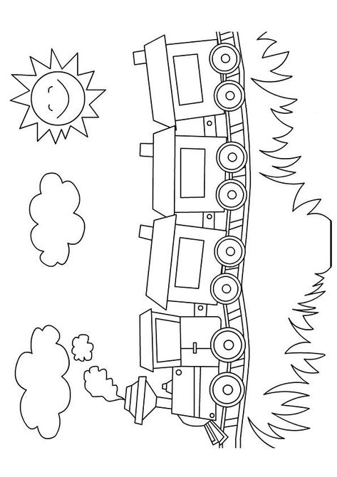 Train Crafts, Train Coloring Pages, Train Drawing, Preschool Coloring Pages, Art Drawings For Kids, Animal Coloring Pages, The Train, Coloring Book Pages, Coloring Pictures