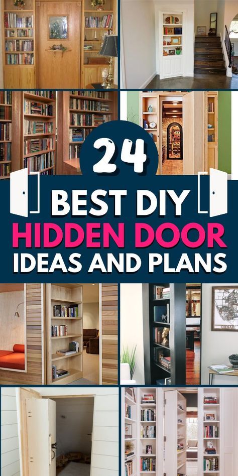 These DIY hidden doors are perfect for creating secret spaces in your home. Attic Access Ideas, Craft Wall Storage, Hidden Panic Rooms, Hidden Room Ideas, Diy Hidden Door, Diy Bookshelf Door, Cool Secret Rooms, Bookcase Door Diy, Hidden Doorway