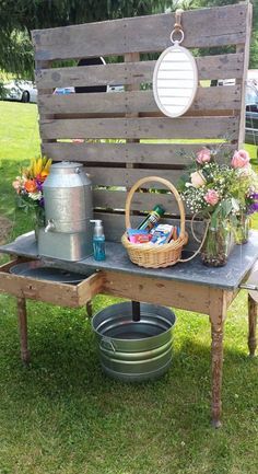 Hide your porta potties | Class it up a bit ;) | Pinterest | Mom ... Wedding Porta Potty Ideas Outdoor, Portapotty Wedding Ideas, Porta Potty Decorating Ideas Wedding, Hand Wash Station Outdoor, Diy Outdoor Hand Washing Station, Porta Potty Hand Washing Station, Diy Hand Washing Station Outside, Diy Outdoor Wash Station, Hand Washing Station Diy